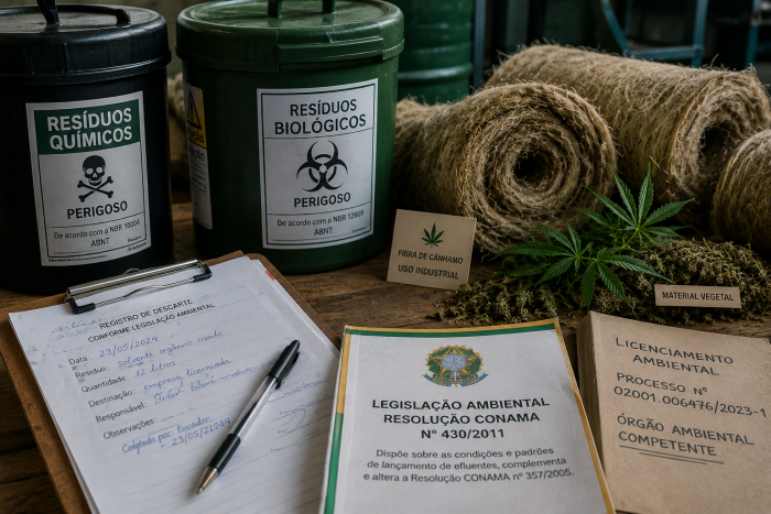 convencao-de-basileia-residuos-perigosos-extratos-de-cannabis Contêineres de resíduos industriais devidamente classificados conforme os anexos da Convenção de Basileia, tratado internacional incorporado ao Brasil pelo Decreto nº 4.581/2003